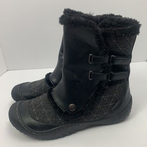 JBU Winter-boot Sz 9 Faux Fur lined Black/Gray EUC